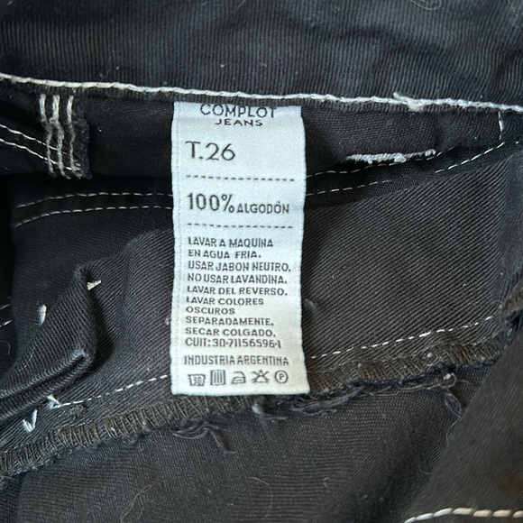 High Waist Black Wide-Leg Jeans size 26 - Picture 6 of 6